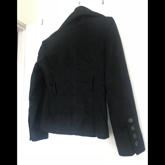 Designer Wool coat with high collar - Picture 5 of 16